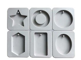 Molde silicona 6 colgantes